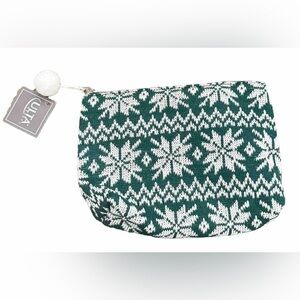 ULTA NWT Cosmetic Bag|Green & White|Zip Top